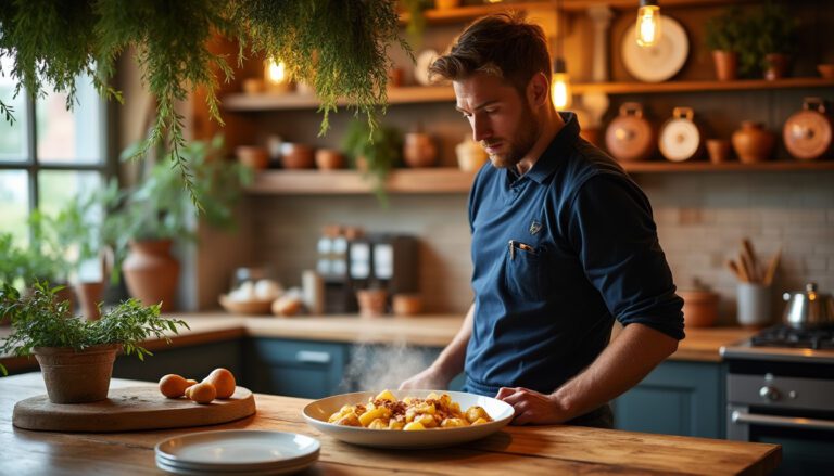 Adrien Descouls se remémore la truffade, plat emblématique qui a contribué à son titre de champion du monde